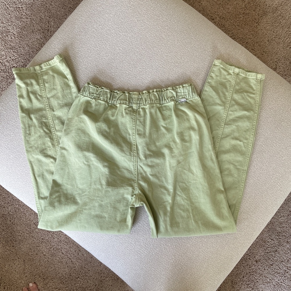 MOTHER Women's Straight Leg Jeans in Light Green - Picture 4 of 7